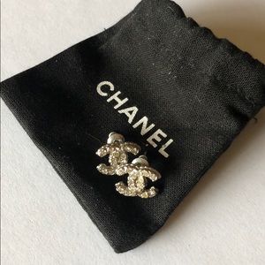 Chanel crystal mini CC earrings